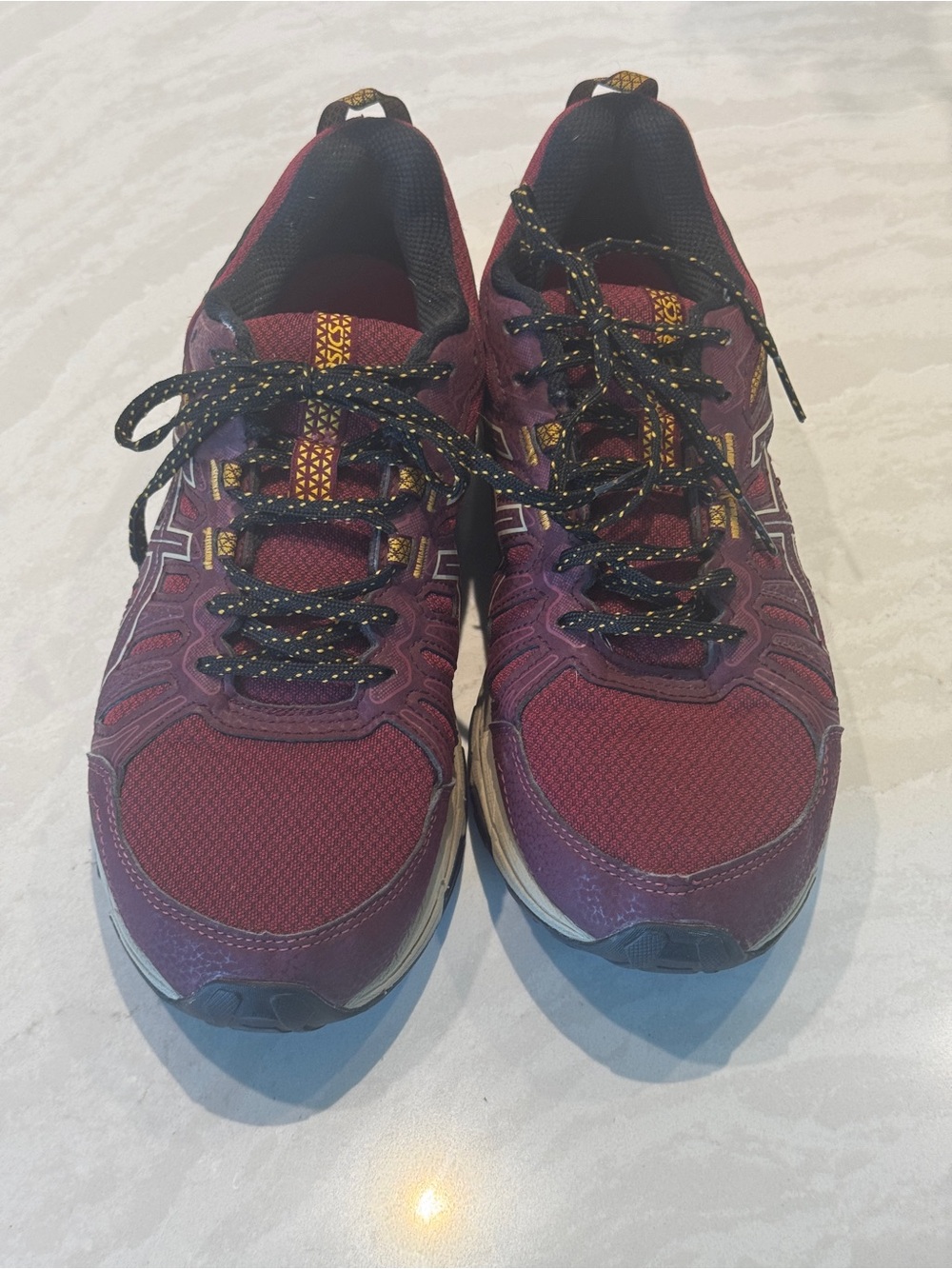 Asics Maroon and Purple Women's Athletic Lace-Up Sneakers